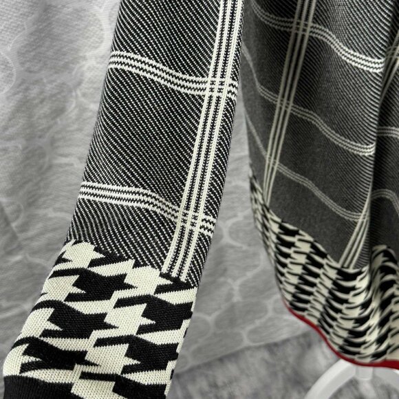 Venus Open Front Cardigan | Size L | Plaid & Houndstooth Knit Wrap Jacket - Picture 4 of 8